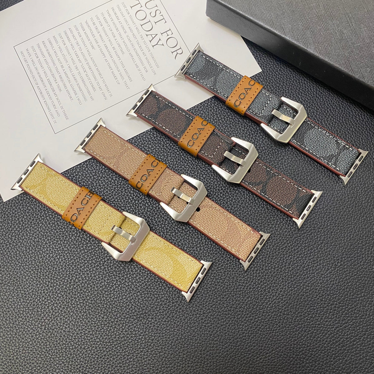 Leather Classic Apple Watch Band Light Brown-YHK244221710